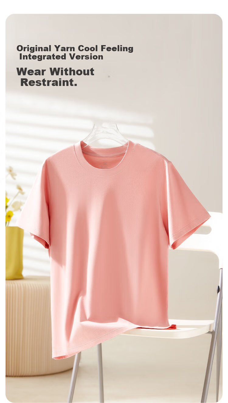 MiiOW Women's T-Shirt, Summer Lightweight Cotton Modal Cool-Feeling Short-Sleeve Round Neck Casual Versatile Undershirt 3