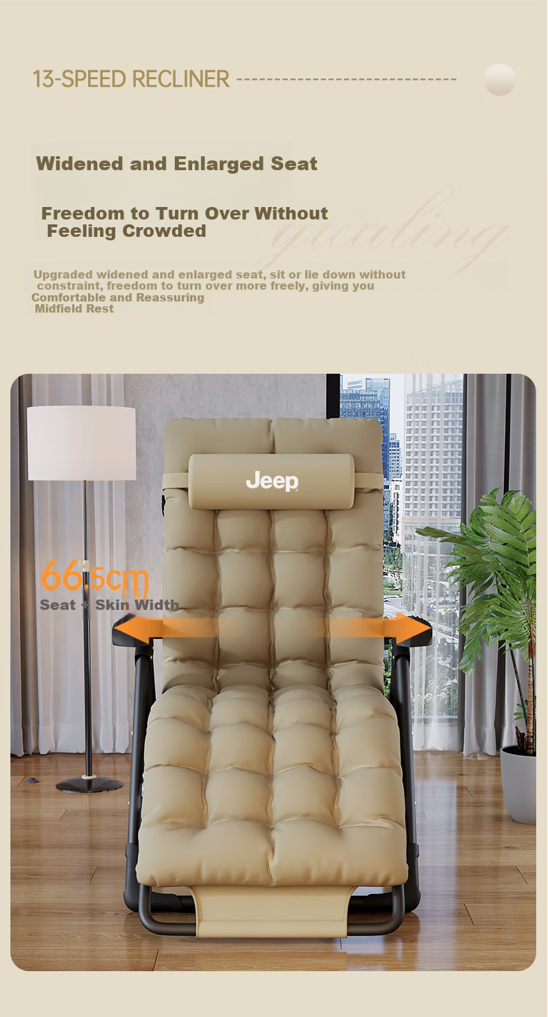 JEEP Folding Bed Lounge Chair Office Nap Bed Single Bed Nap Folding Chair Accompanying Bed Camp Bed Thickened Cotton Pad 5