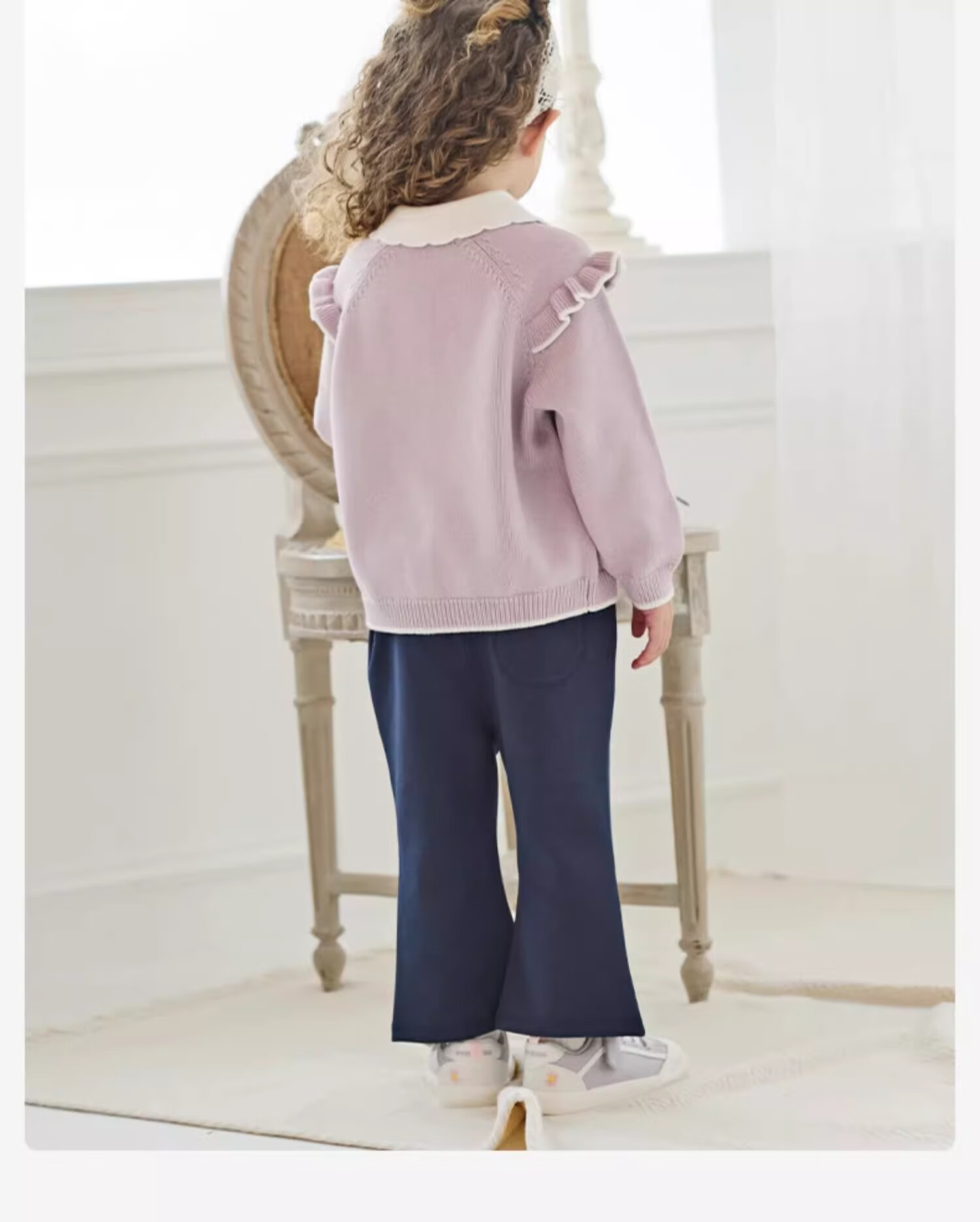 DAVE & BELLA Girls' Sweater Cardigan Cotton Knitwear Autumn Kids Stylish Jacket 5