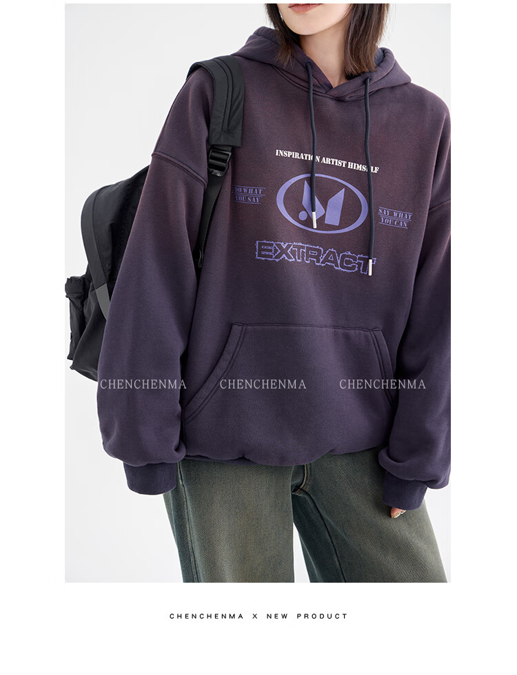 Chenchen Mom Gradient Parent-Child Gradient Color Hooded Fleece Sweatshirt 6762D 10