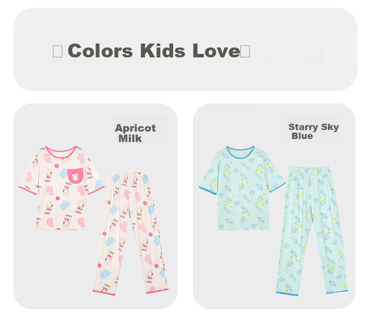 Hodohome Children's Pajamas, Girls' Pure Cotton 7A Antibacterial Short-Sleeve Capri Pants, Home Wear, Cartoon Air Conditioning Suit for Girls, 306, Size 120 10