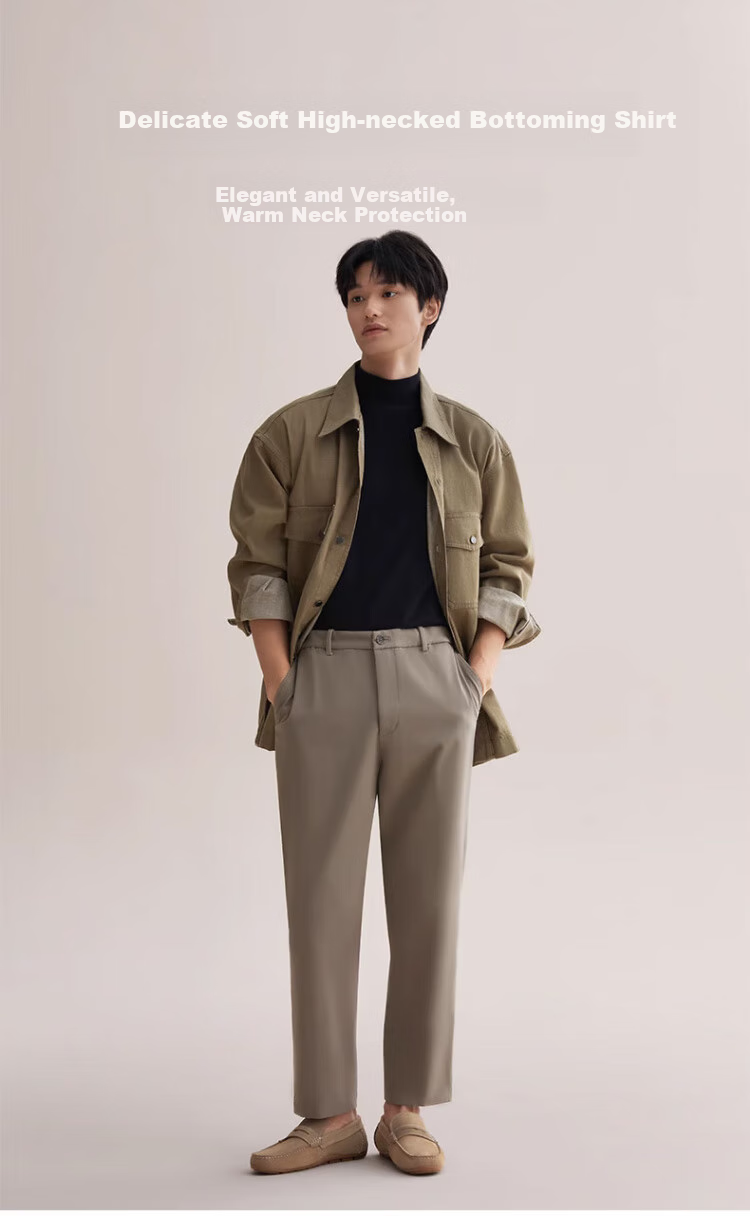 LangSha Men's Basic Undershirt, Spring And Autumn High Collar Solid Color Long Sleeve Undershirt, Slim Fit Inner Layer for Me 2