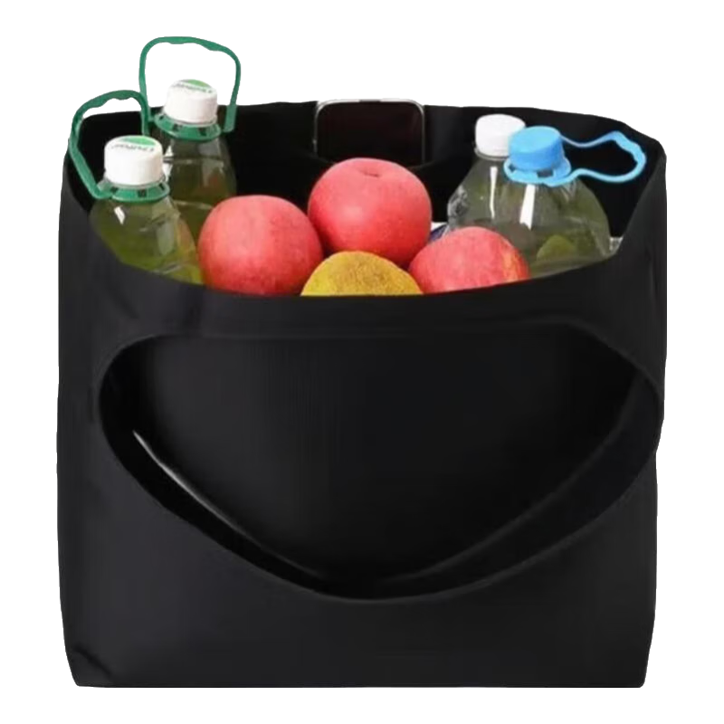 Keliang Huizi Travel Foldable Storage Bag Outdoor Picnic Tote Household Portable Eco-friendly Shopping Bag Grocery Bag Black