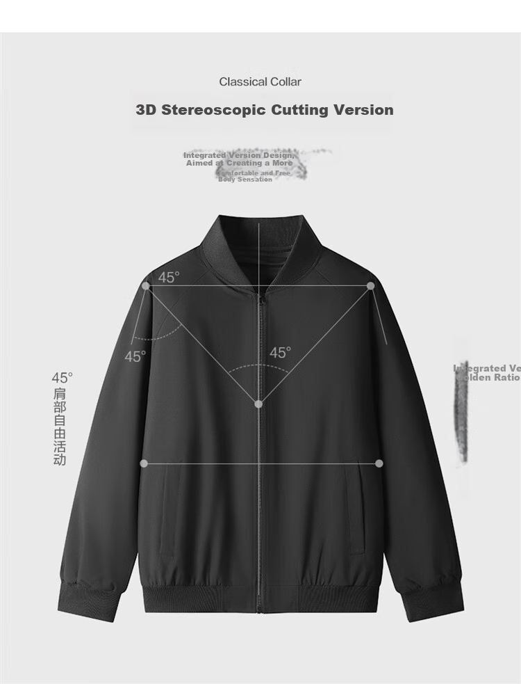 VANCAMEL Jacket for Men, Spring And Autumn Outerwear, Black Baseball Style, Lightweight Business Casual Coat for Men, Silver Gray, 2XL 11