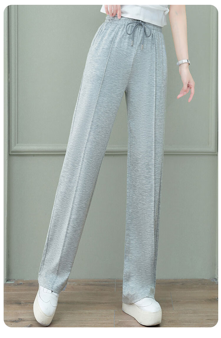 Woodpecker Women's Wide Leg Pants Spring Summer Straight Leg Sports Trousers High Waist Casual Slimming Draped Pants Green 4XL 17