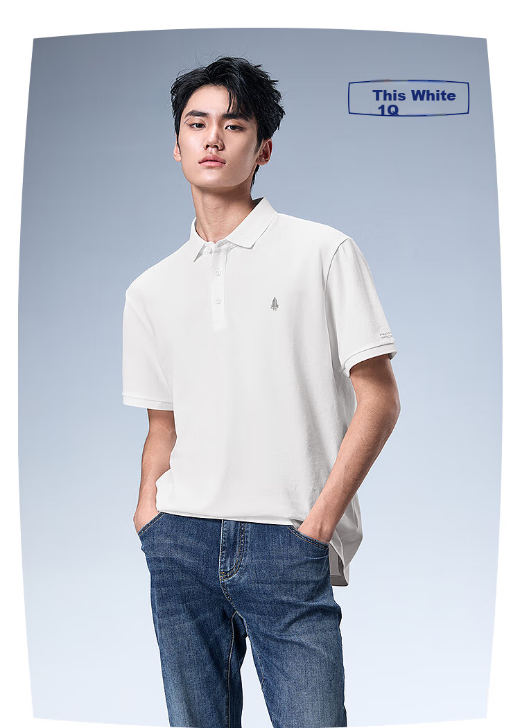 HLA Short-Sleeve Polo Shirt for Men, Light Business Aviation Series, Cool-Feeling Short Sleeves for Men in Summer 8