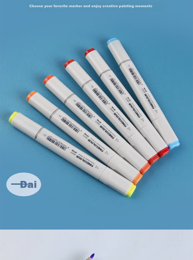 FINECOLOUR Second Generation Dual-Tip Markers, Standard 120 Colors Set, Alcohol-Based Watercolor Pens for Students, Drawing And Design, Watercolor Pens for Art Education And Painting 10