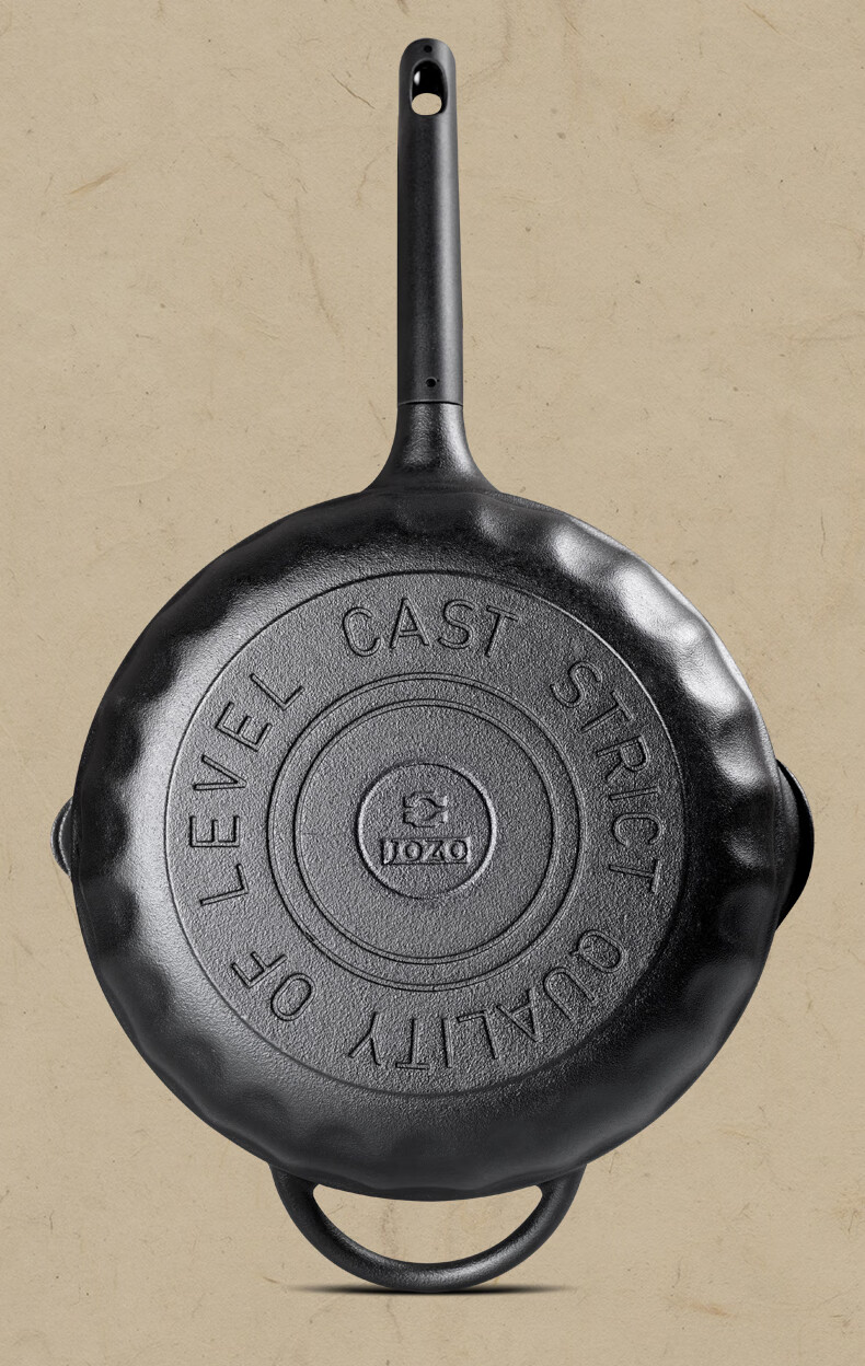 Jiuzhu Gold Label Lid 26cm Small Wok Cast Iron Pan Flat Bottom Stir-Fry Pan Non-Coated Non-Stick for Gas Stove And Induction Cooker, Home Use 1