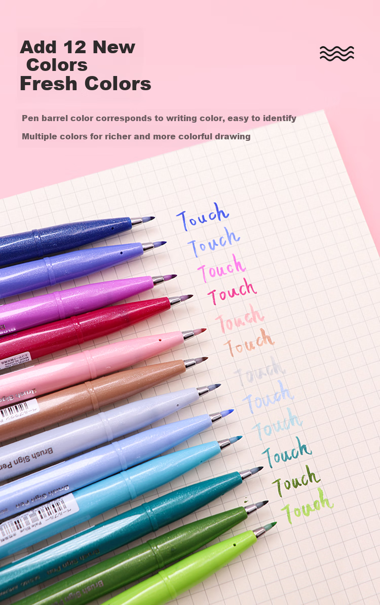 Pentel Colored Soft-Tip Gel Pen, Elastic Tip Water-Based Pen Touch, for Journaling, Letters, And Cards, SES15C Winter Night Blue 4