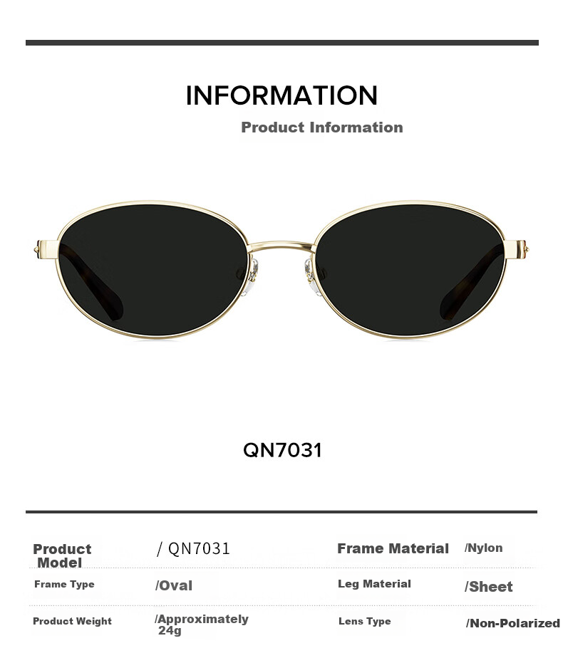 QINA Retro Hong Kong Style Sunglasses for Women, Elegant Sunglasses QN7031A60 7