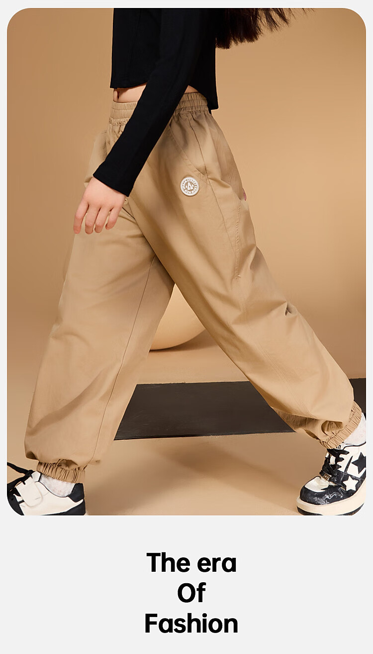 ASK JUNIOR Children's Clothing Girls' Youth Autumn Sports Pants Jogger Running Casual Trousers Black 110 12