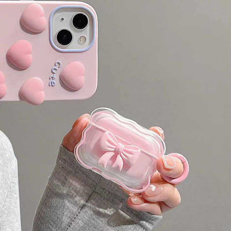 Beiyipin 3D Bowknot Protective Case for AirPods 1/2 Wireless Earphones 1