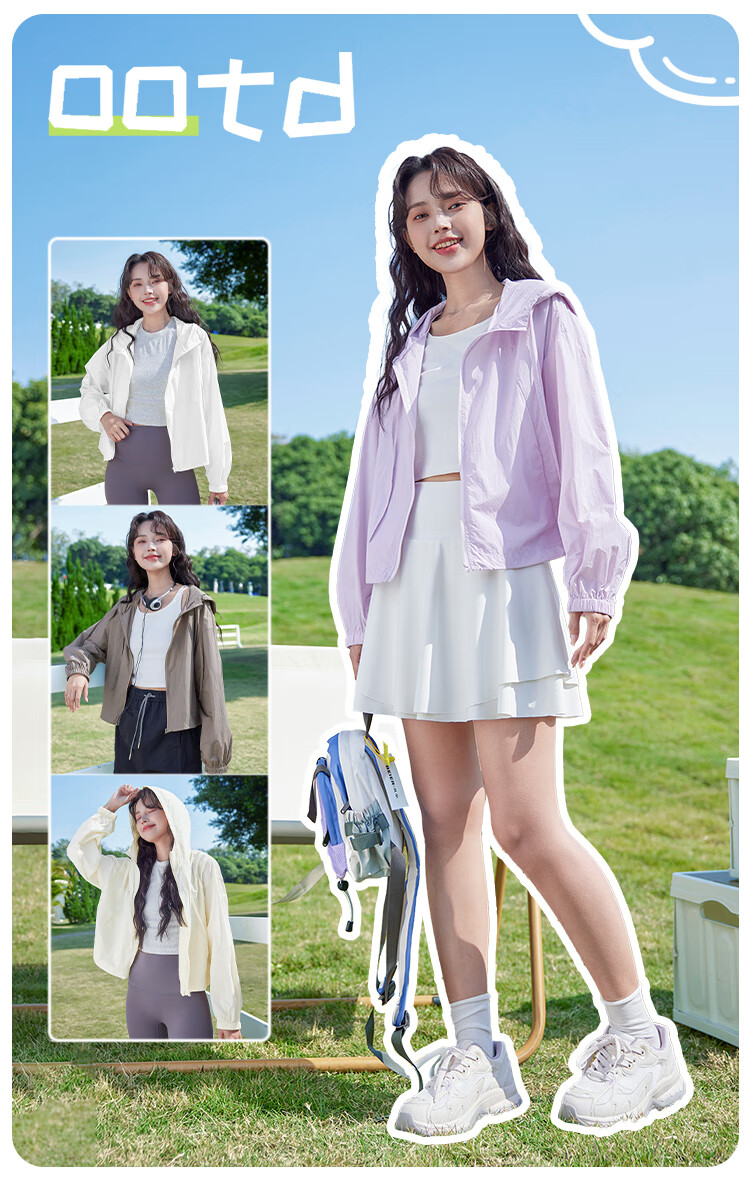Baleno UPF50+ Short Cooling Sun Protection Jacket for Women, 2025 Summer New Outdoor UV-Resistant Casual Loose Lightweight Coat 6
