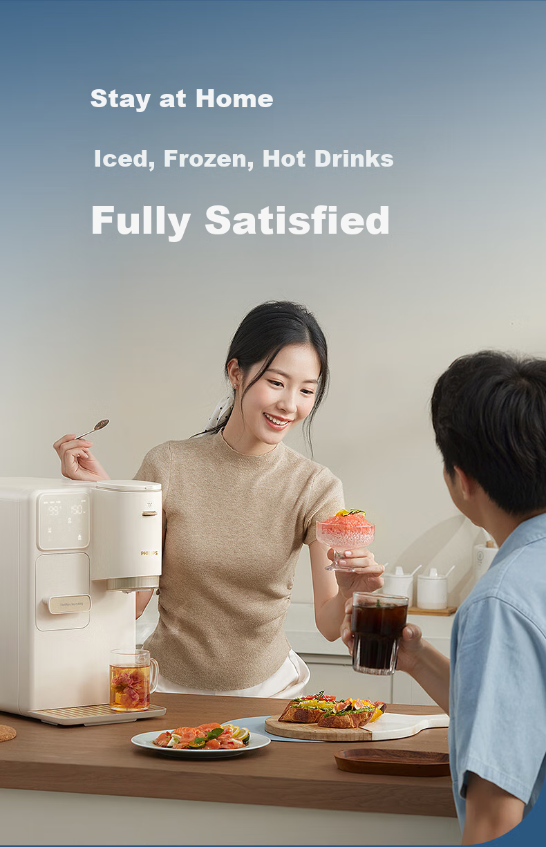 PHILIPS Ice Maker And Water Dispenser, Cooling And Heating Type, Ice Machine for Smoothies And Cubes, No Installation Required, All-In Four-In Water Dispenser, ADD8240 Bingjing C1 29