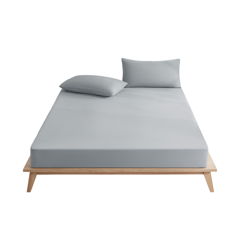 JD Original Natural Cool-Feeling Class A Cooling Mat Ice Silk Fitted Sheet Mattress Protector, 1.5m Natural Gray