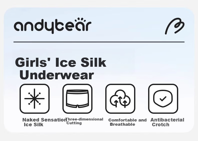 AIBEDILA Girls' Ice Silk Seamless Boxer Briefs, Children's Mid-Rise Shorts for Toddlers And Teens, Thin Summer Style for Little Girls 1
