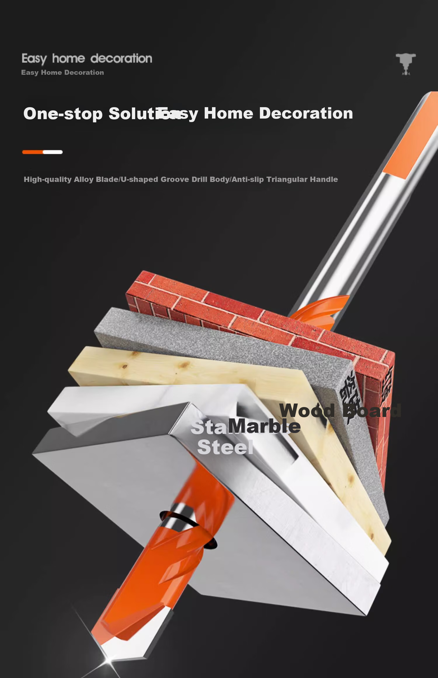 HUHAO Ceramic Tile Drill Bit, Glass Concrete Cement Alloy Triangular Drill Set, Handheld Drill for Wall Drilling, 6mm Bawang Drill 3