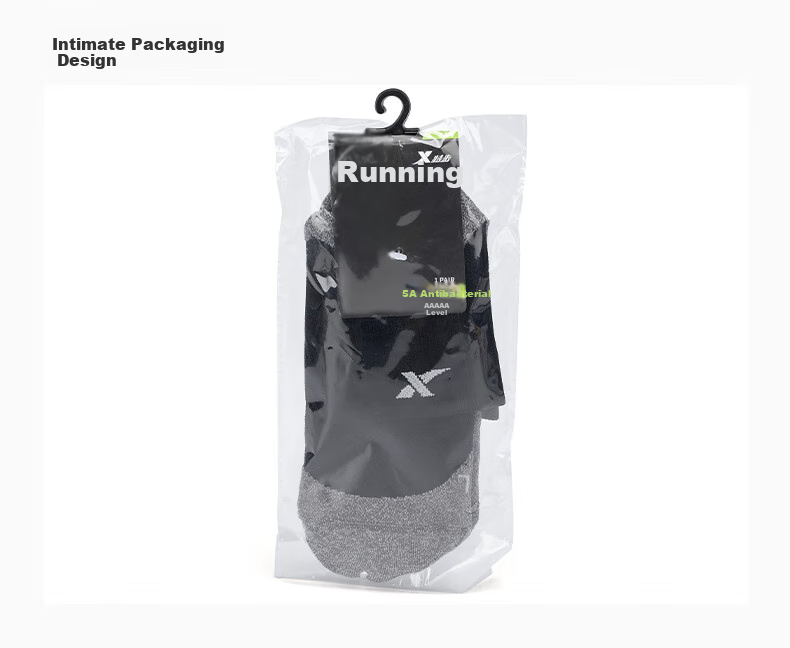 XTEP Men's Terry Athletic Running Socks, Gray, One Size Fits All 8