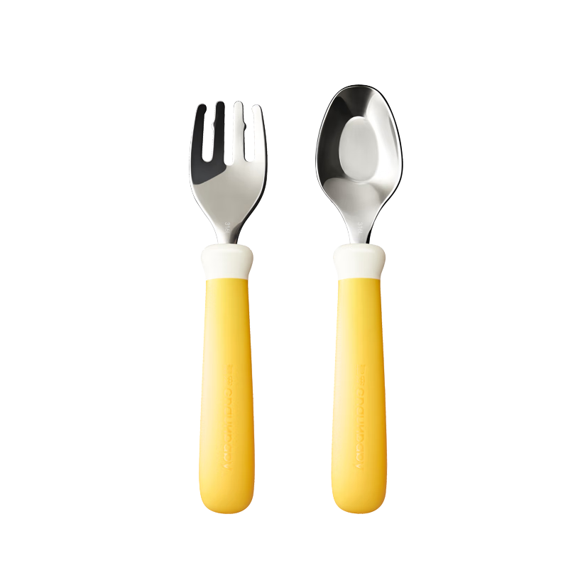 Huang Chong Baby Spoon One-Year-Old Self-Feeding Yuanbao Spoon Children's Learning Eating Training Fork and Spoon with Storage Box