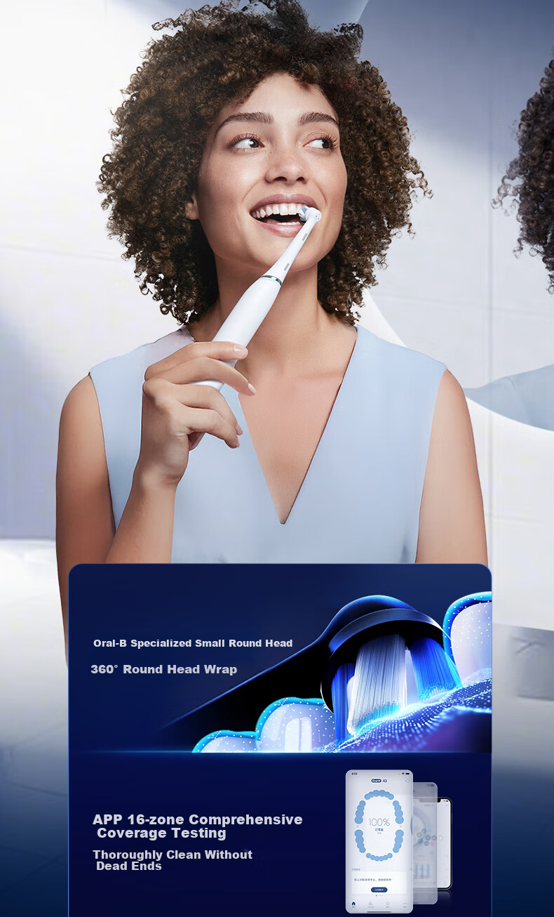 Oral-B German Imported Adult Electric Toothbrush IO9plus, Peak All-In Brush, White Selection Gift Box with 2 Brush Heads, Revolutionary Sonic AI Premium Brush, Gift for Couples, Teacher's Day Present 5
