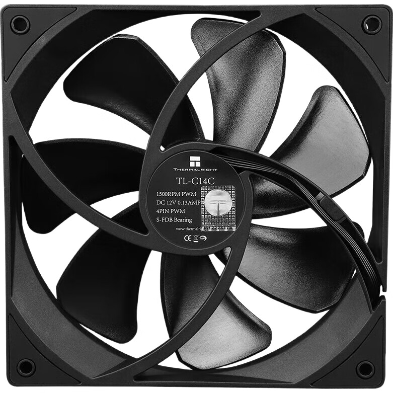 Вентилятор для корпуса Thermalright TL-C14C Black 14см, S-FDB подшипник, PWM