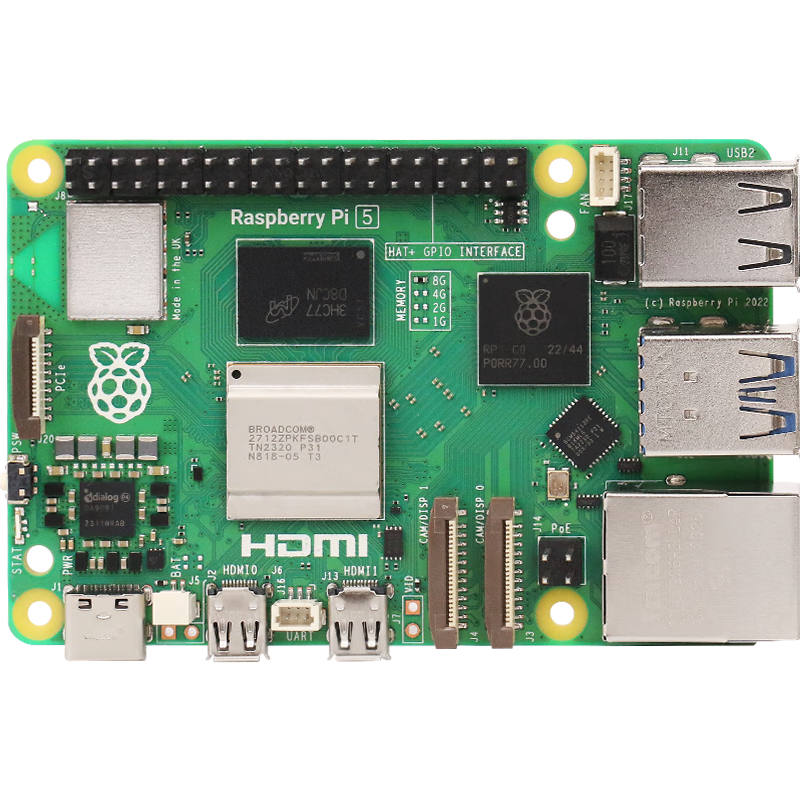 Chuanglebo Raspberry Pi 5 5th Generation Beginner Learning Basic Kit 2GB 4GB 8GB 16GB Raspberry Pi 5 Development Board Mainboard 5B 7-Inch Screen Kit