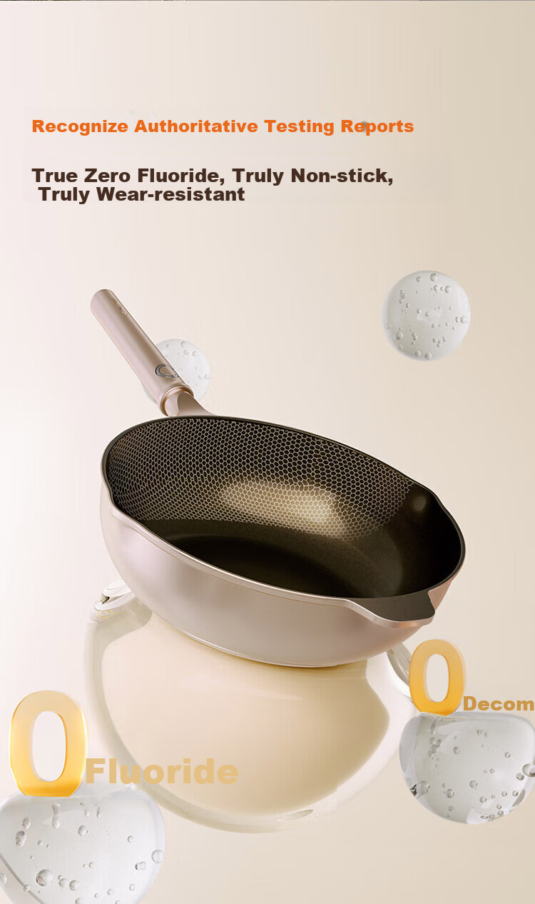 Joyoung 28cm Titanium Non-Stick Frying Pan Stir-Fry Wok Compatible with Induction and Gas Stoves 4