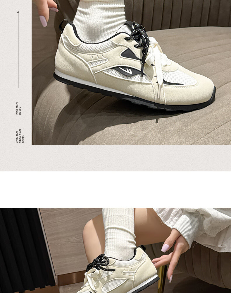 Warrior Official Women's Shoes 2026 Summer New Soft Sole Lightweight Sports Sneakers for Women Pink Beige Size 38 6