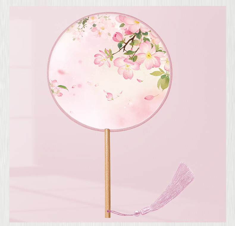 Domeiyi Ancient Style Round Fan Birthday Gift Chinese Han Style Photo Dance Fan - Miaoyu Single-Sided Print 2