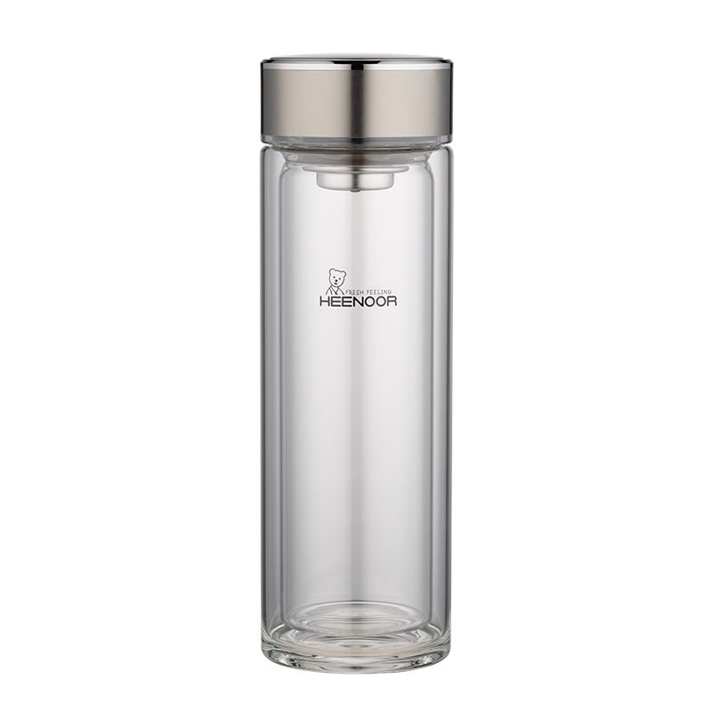 Heenoor Double-Layer Glass Cup for Men, High-End Business Office Tea Infuser Mug, Home Use Filter Car Water Bottle, Mid-Autumn Festival Gift