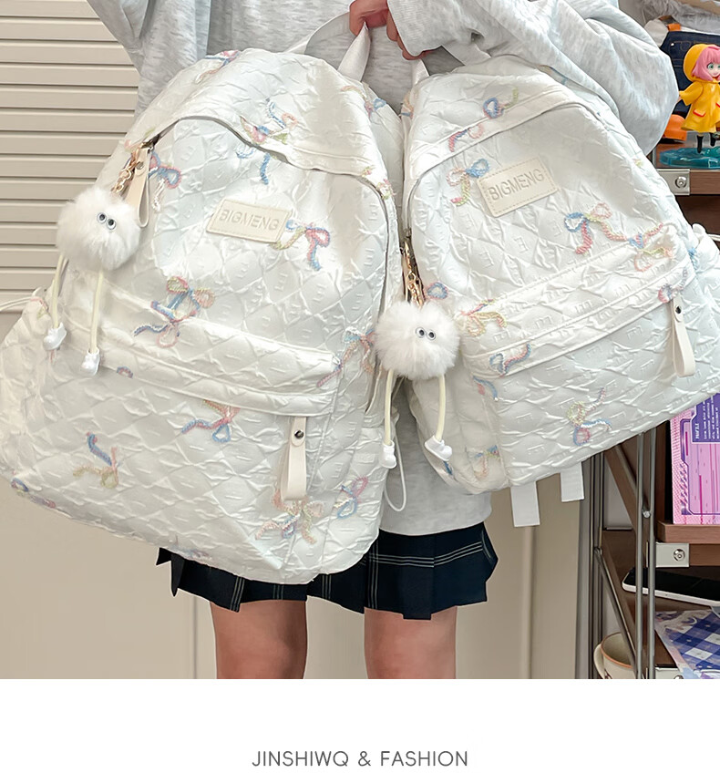 JINSHIWQ High-Value School Backpack for Girls, Junior High, High School, and College Students, New Stylish Japanese-Style Versatile Travel Shoulder Bag 5