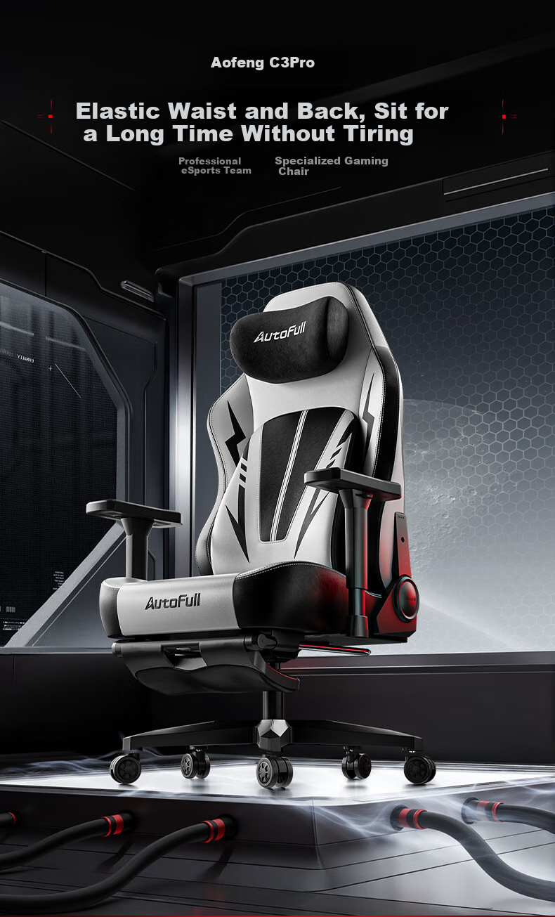 AutoFull C3Pro Little White Bear Ergonomic Gaming Chair for Women, Computer Chair, Office Chair, Reclining Chair for Long Sitting 1