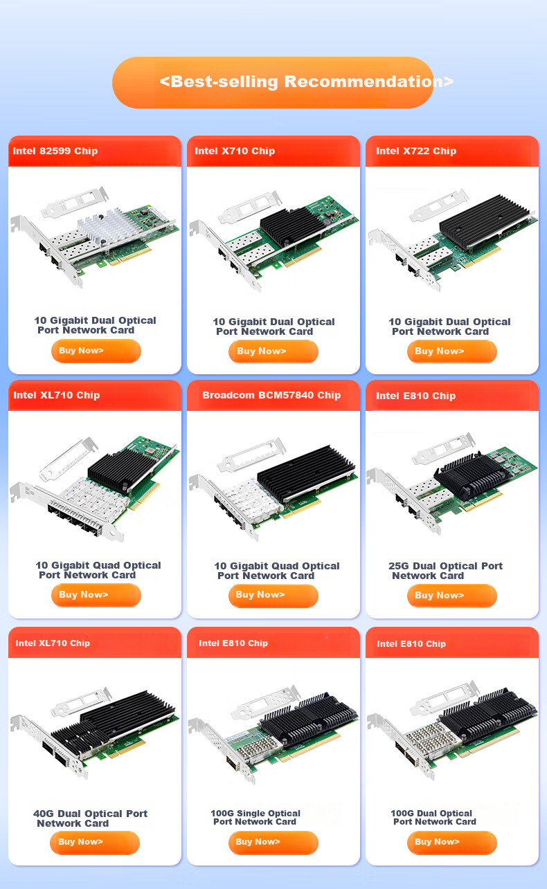EB-LINK Intel 82599 Chip PCI-E X4 10 Gigabit Single-Port 10G Fiber Optic Network Card with SFP+ Multi-Mode Optical Module X520-SR1 Server Network Adapter 1