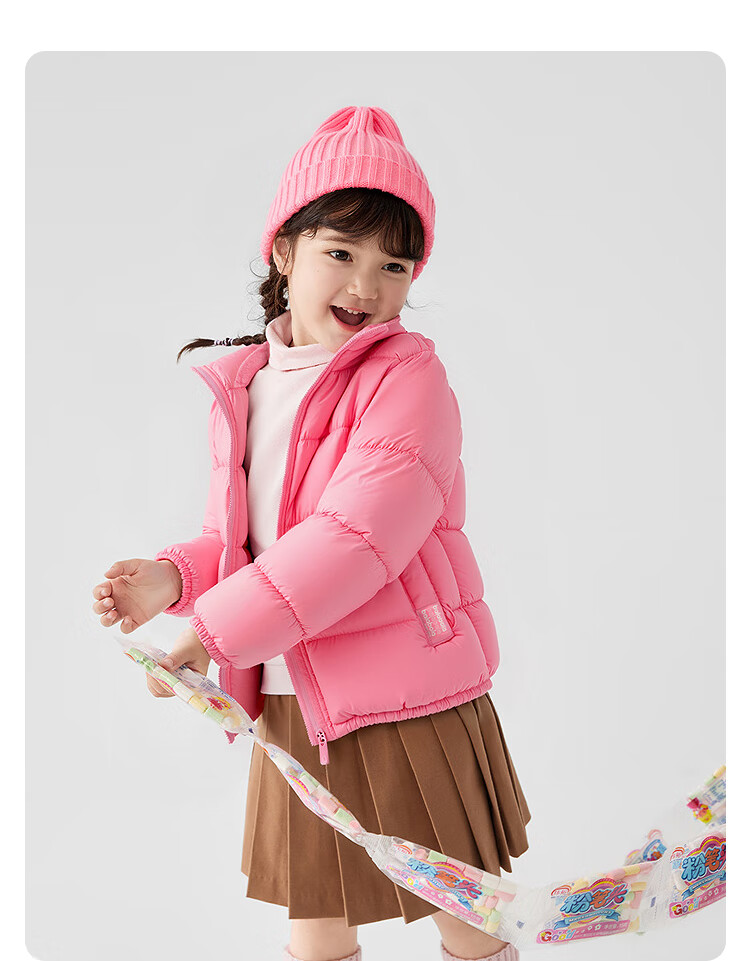 BALABALA Kids Puff Down Jacket Children's Winter Coat 2025 New Boys Girls Baby Parent-Child Stand Collar Cute Outerwear 3