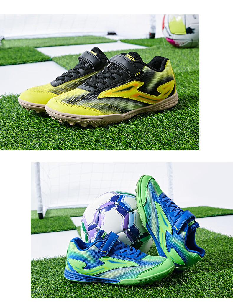 JOMA Soccer Shoes TF Turf Cleats for Youth, Children And Elementary School Students, Non-Slip, Wear-Resistant, Breathable Football Training Shoes, Fluorescent Green, Size 31 18
