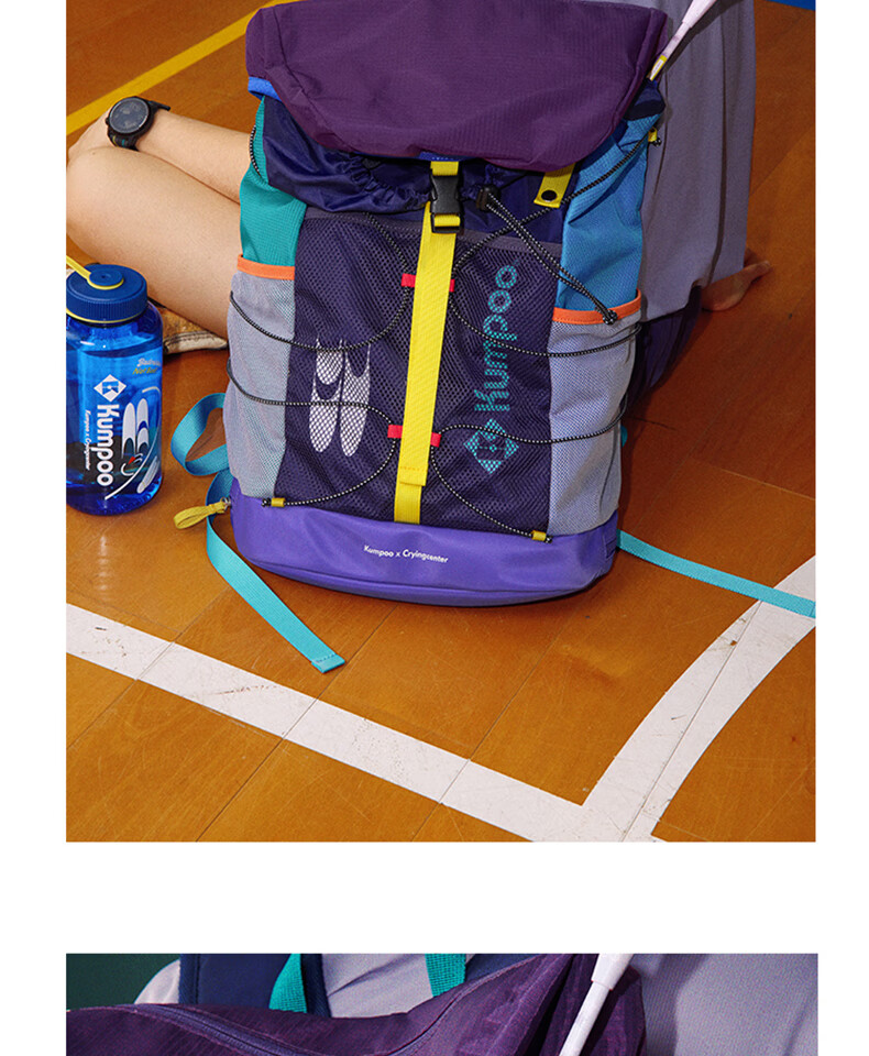 KUMPOO Featherweight Badminton Sports Backpack Hiking Double Shoulder Bag Crying Center Collaboration Model Xunfeng KB-526.CCC Gray 9