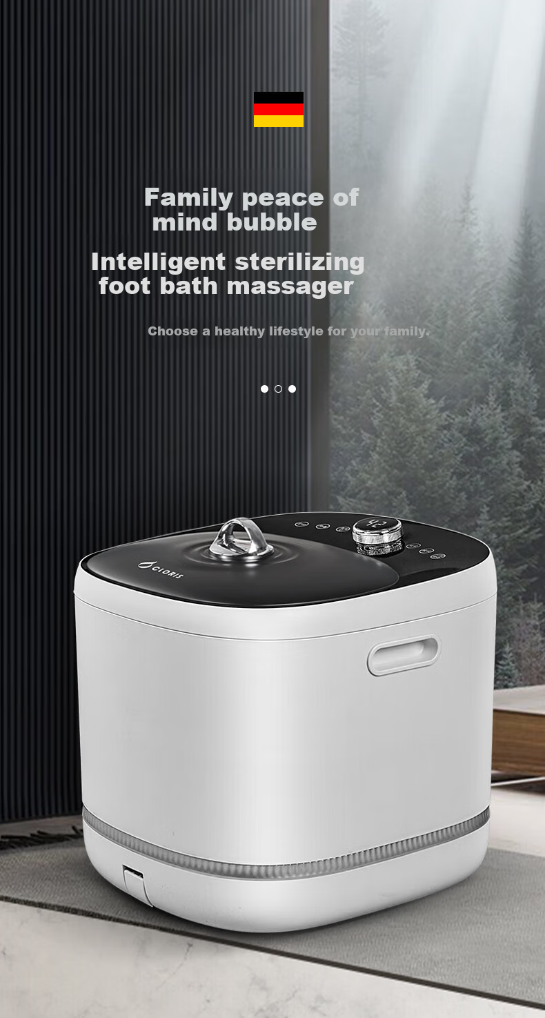 CLORIS UV Sterilization Foot Bath Basin, Calf Soaking Bucket, Fully Automatic Massage Electric Heating Deep Bucket, Mid-Autumn Festival Gift for Wife Or Parents F766B 16