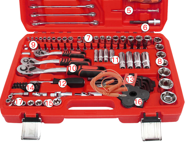 DELIXI ELECTRIC Auto Repair Tool Set 72-Tooth Precision Ratchet Wrench Kit DH-Q53 Socket Household 53-Piece Set 27
