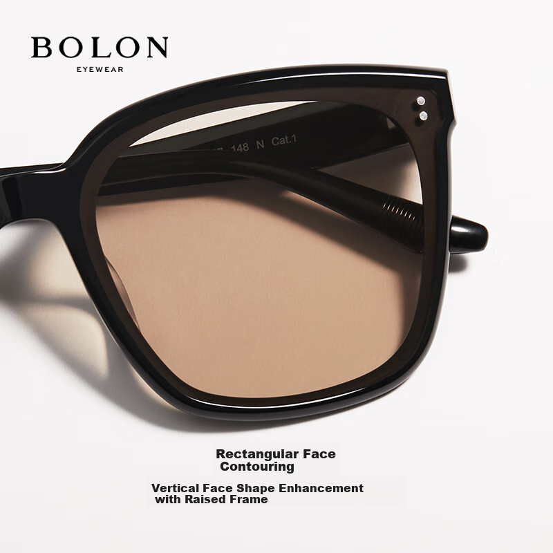 BOLON Sunglasses for Men And Women, Polarized Versatile UV Protection Square Sunglasses BL3217 C11-Translucent Gray
