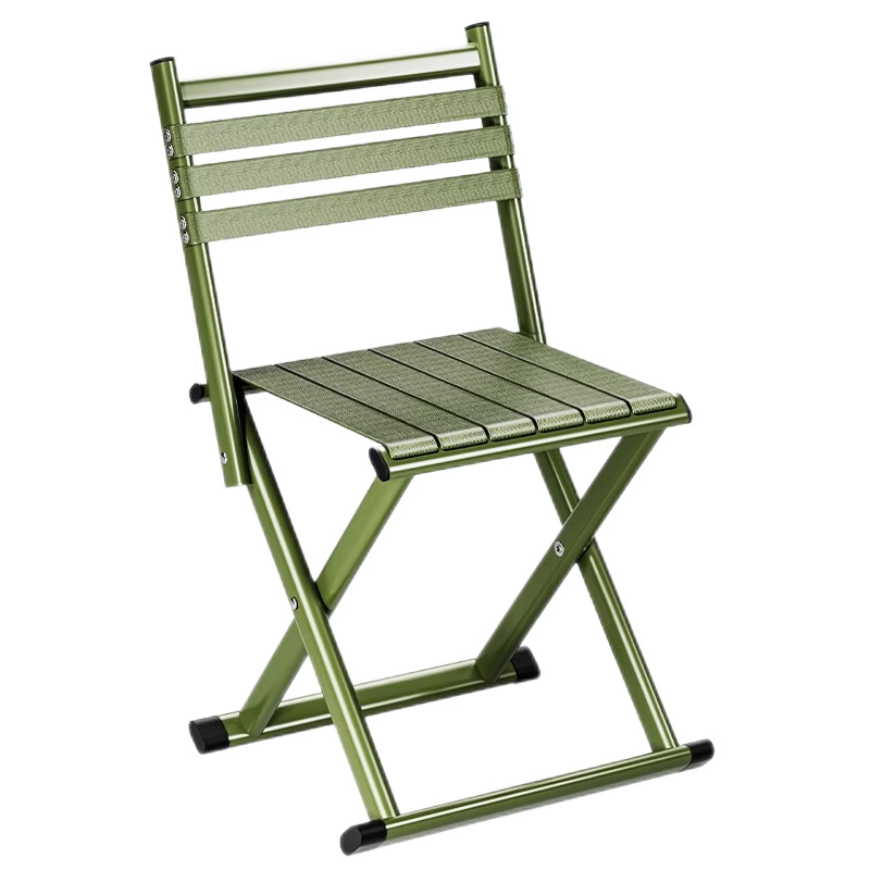 SGMW Folding Stool, Outdoor Portable Folding Chair with Backrest, Small Bench for Fishing And Camping, Military Training Seat