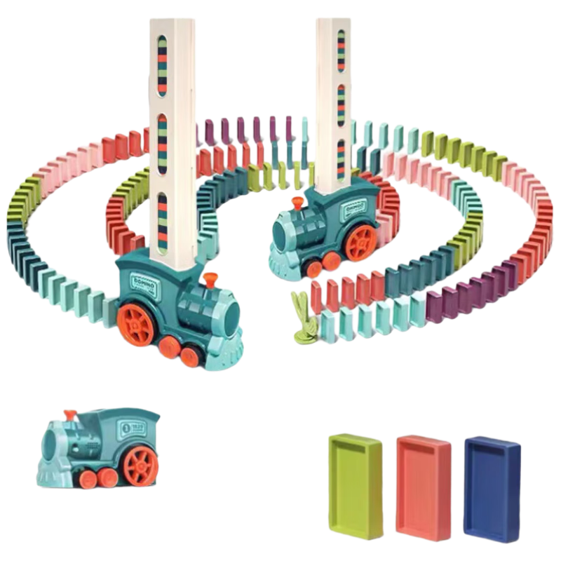 Lankup Domino Train Automatic Block Dispenser Educational Toy for Boys and Girls Ages 3-12 Birthday Gift