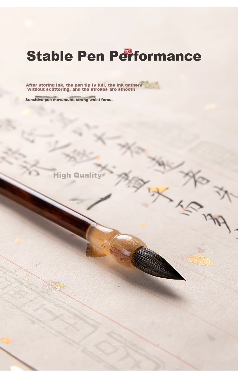 Liupintang Small Regular Script Calligraphy Brush, Pure Wolf Hair, Professional-Grade Calligraphy Brush, Specialized for Regular Script Writing Practice And Tracing, Line-Drawing Pen [Lu Yan Gift Box Set] 1 Piece 2