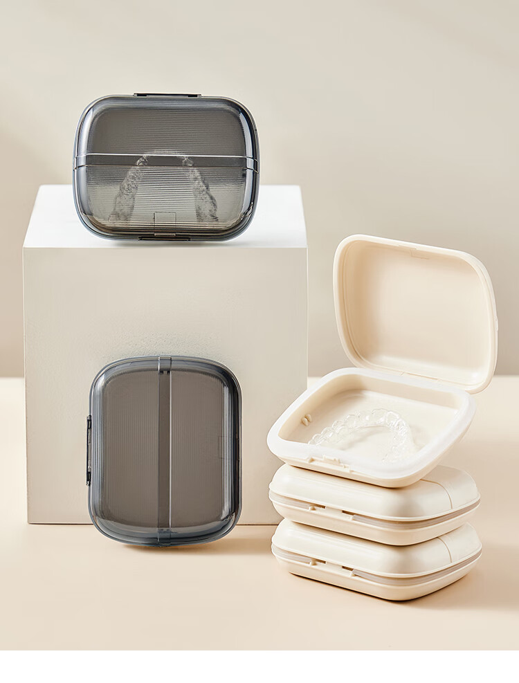 Imakara Japanese Invisible Aligner Case, Portable Orthodontic Retainer And Denture Storage Box, Soaking And Cleaning Container 15