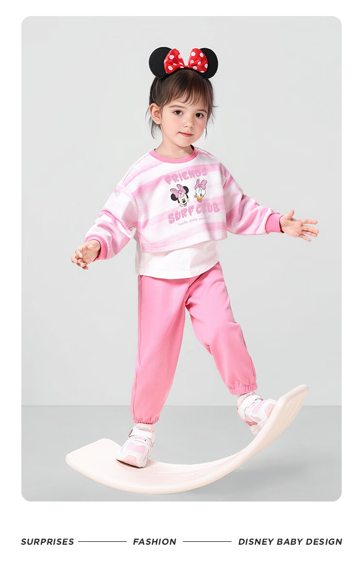 Disney Baby Girls' Two-Piece Set Sweatshirt and Sweatpants Casual Sportswear Spring Dreamy Purple 120cm 11