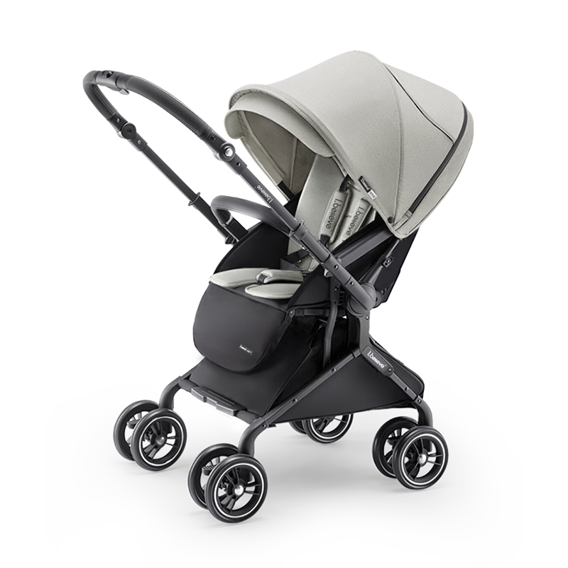 Aibeili Baby Stroller Lightweight Reversible Sit and Recline High Landscape Four-Wheel Universal Newborn Children's Car MAX Maya Gray
