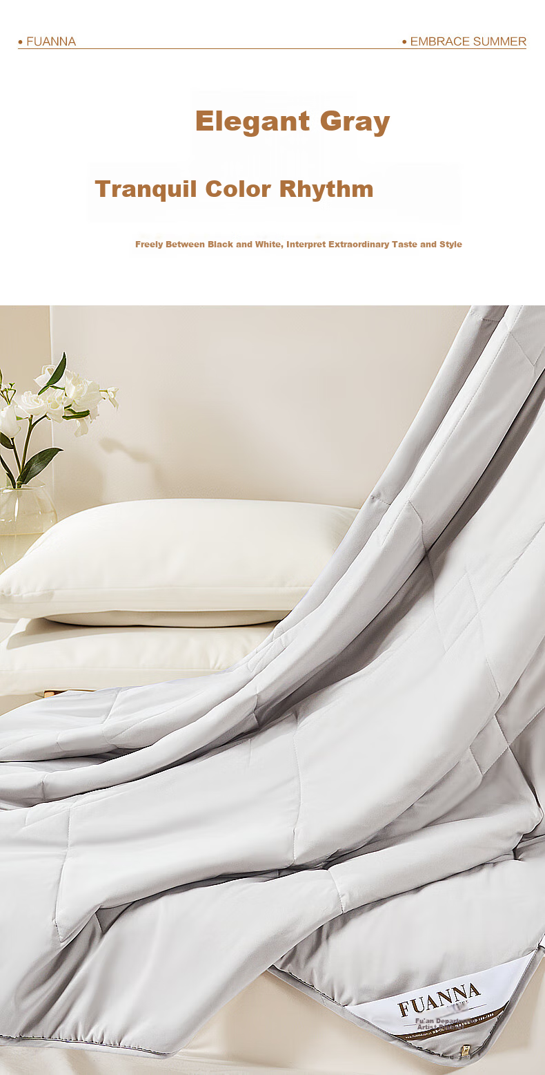 FUANNA × JINGDONG Custom Summer Cooling Quilt, Single-Person Washable Air Conditioning Blanket, Antibacterial Thin Quilt, Approximately 2.6 Jin (1.3 Kg), 203×229cm 4