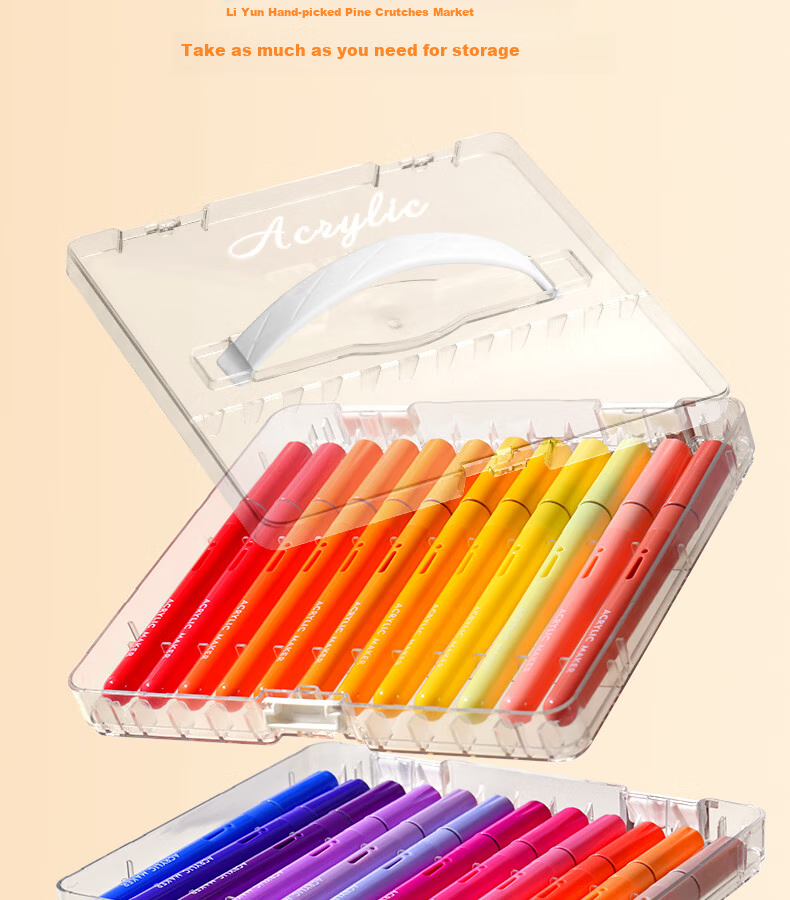 Yuji Direct Liquid Acrylic Markers with Soft Tips, 24-Color Set, No Pressing Required, Washable, Non-Bleeding, Stackable, for Students' Hand-Drawn Art, Specialized Drawing Watercolor Pens And Brushes 4