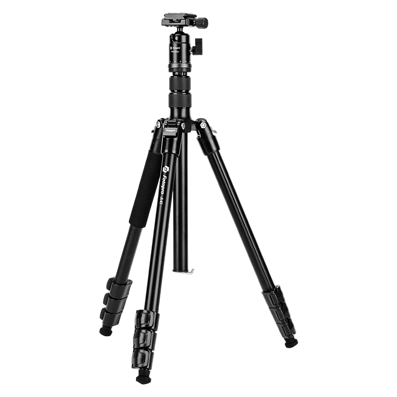 Fotopro A4i+42QJ+SJ-85, Knob-Design Panoramic Ball Head, Adjustable Monopod, Mirrorless Digital Camera Photography Tripod, Feather Gray