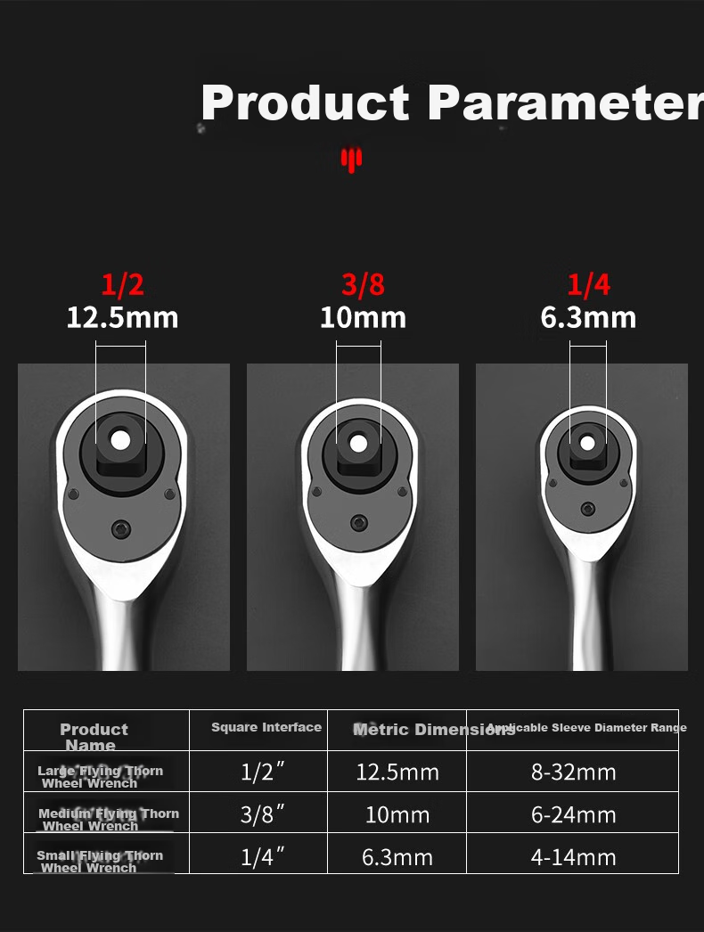 Baolian Quick Socket Ratchet Wrench, Labor-Saving Industrial-Grade Large, Medium, And Small Double-Ended Universal Auto Repair Tool 10