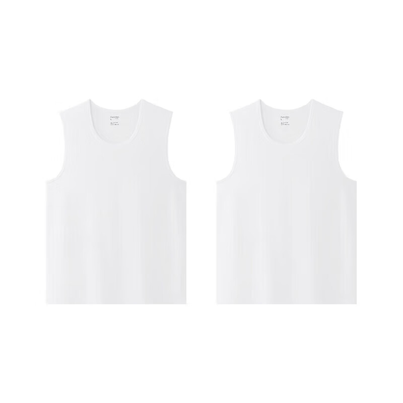 PurCotton Men's Antibacterial Wide Shoulder Vest T-Shirt Base Layer 2-Pack